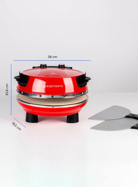 Horno Pizza Oven 1200W 30 cm Rojo-1