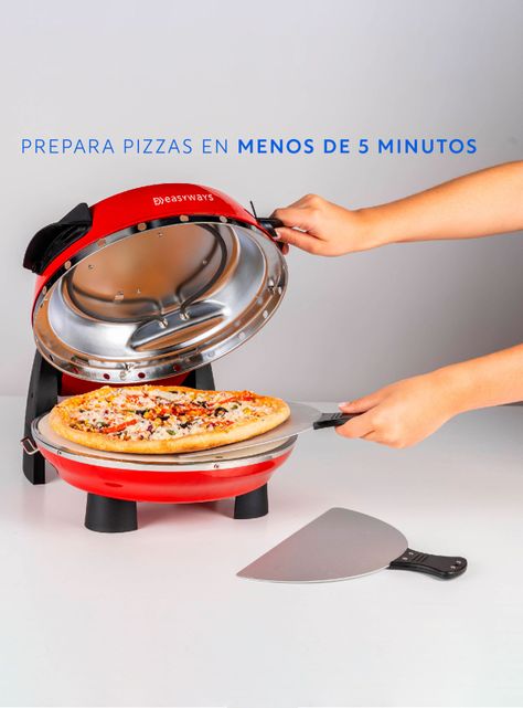 Horno Pizza Oven 1200W 30 cm Rojo-3