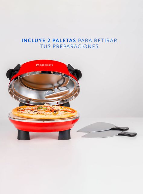 Horno Pizza Oven 1200W 30 cm Rojo-5