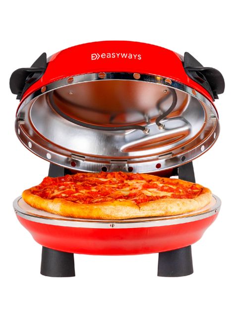 Horno Pizza Oven 1200W 30 cm Rojo-0