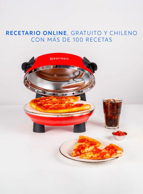 Horno Pizza Oven 1200W 30 cm Rojo-8
