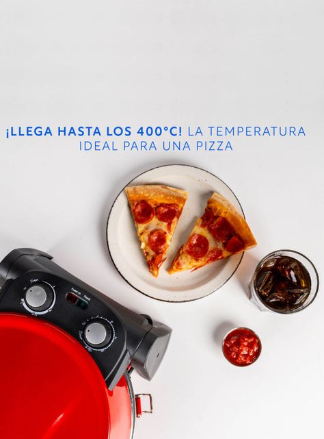 Horno Pizza Oven 1200W 30 cm Rojo-7