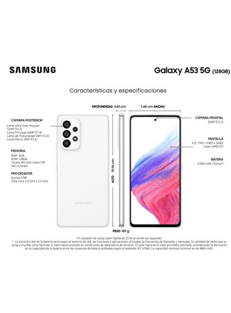 Smartphone Galaxy A53 5G 128GB 6.5" Awesome White Liberado-2