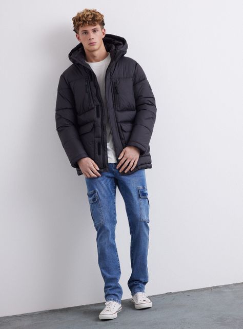 Parka Acolchada Largo Medio-4
