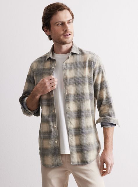Camisa de Vestir Cuadros Cotelé-0