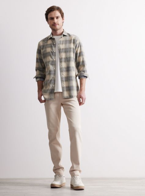 Camisa de Vestir Cuadros Cotelé-4