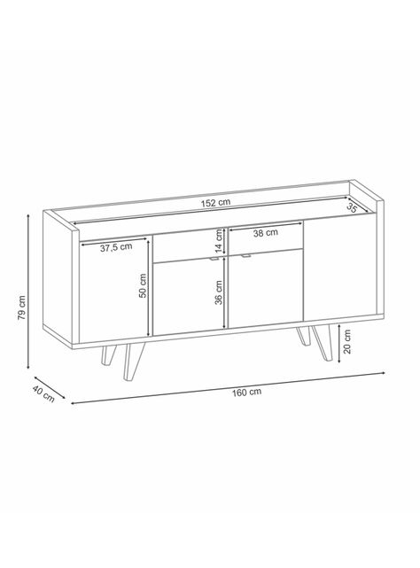 Buffet Melodia 4 Puertas 2 Cajones-3
