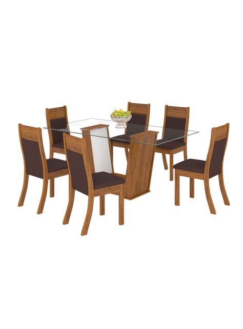 Juego de Comedor Vidrio Roma + 6 Sillas-0