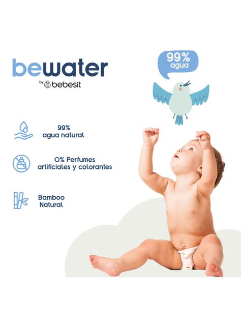 Caja Toallitas Húmedas Be Water 12 Paquetes Bebesit-4