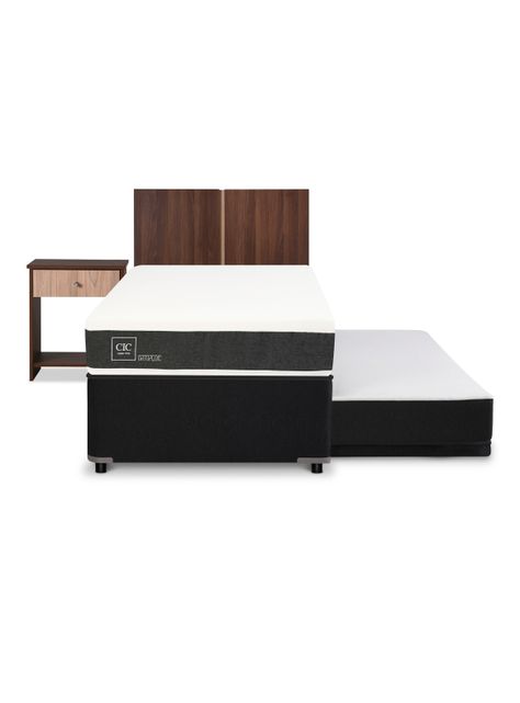 Diván Ortopedic Black 1.5 Plazas + Respaldo + Velador-2