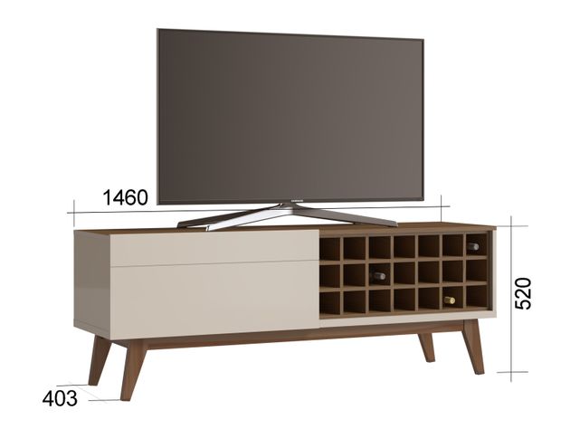 Rack Altavisión TV 60" Classic AD Off White Altavisión-1