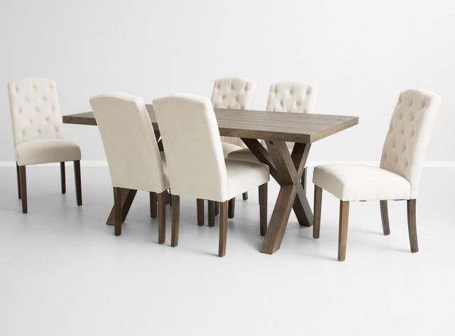 Juego de Comedor Cruzeta Madera + 6 Sillas-1