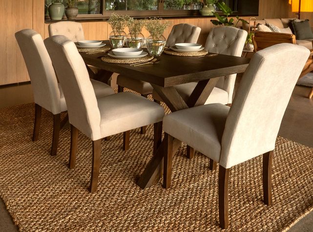 Juego de Comedor Cruzeta Madera + 6 Sillas-9