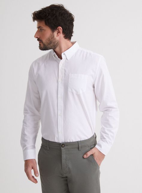 Camisa de Vestir Manga Larga Semi Oxford Lisa-0