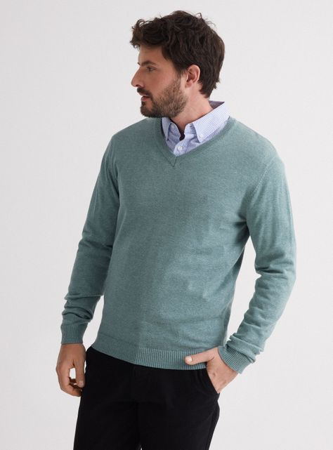 Sweater Cuello V Colores Moda-0