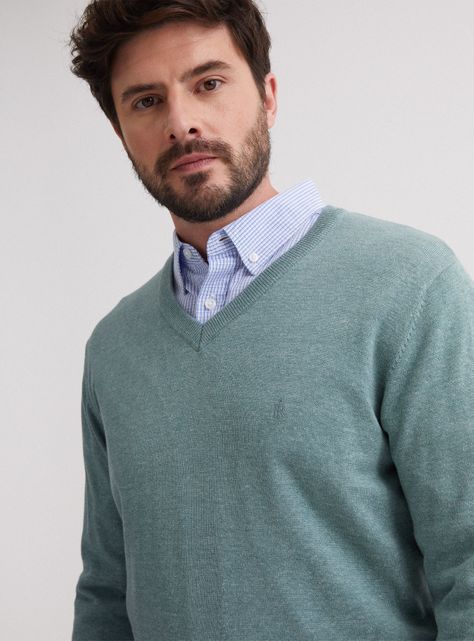 Sweater Cuello V Colores Moda-2
