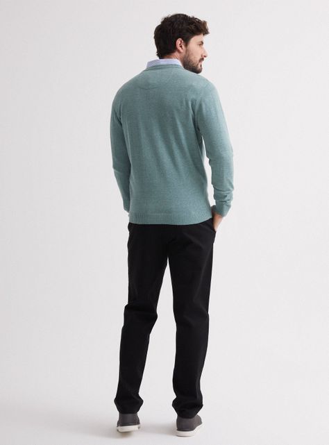 Sweater Cuello V Colores Moda-5
