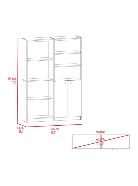 Combo Home Estante + Estante 2 Puertas-1