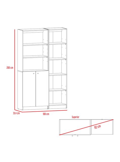 Combo Home Estante 45 cm + Estante 2 Puertas-1