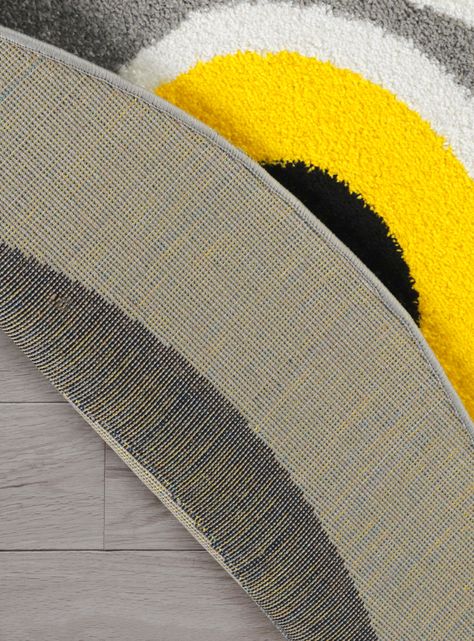 Alfombra Redonda Florida 160 cm x 160 cm Amarillo-1
