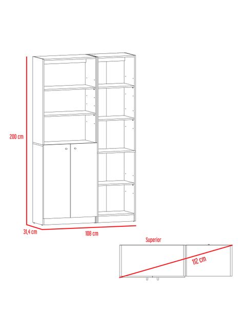 Combo Estante 45 cm + Estante 2P-1