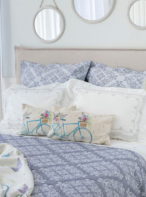 Cubrecama Jacquard Elisé Celeste 1.5 Plazas-3
