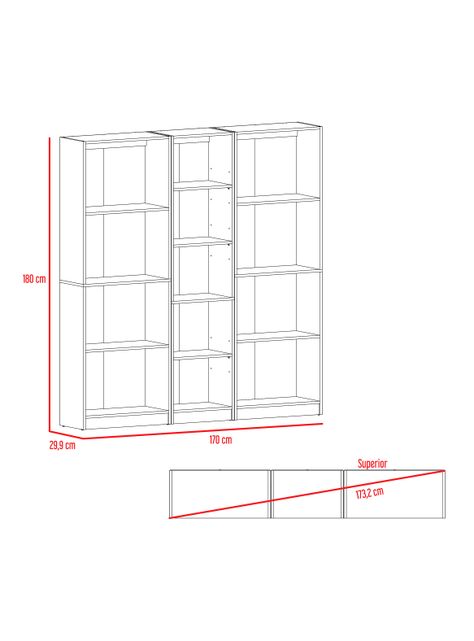 Combo 2 Estante 4 Respisas + Estante 45 cm-1