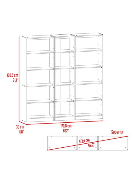 Combo 2 Estantes 62 cm + Estante 45 cm-1