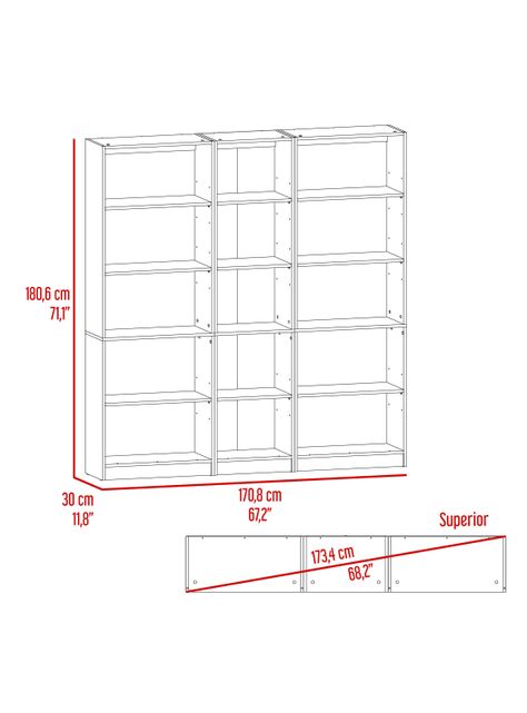 Combo Home 2 Estantes 62 cm + Estante 45 cm-1