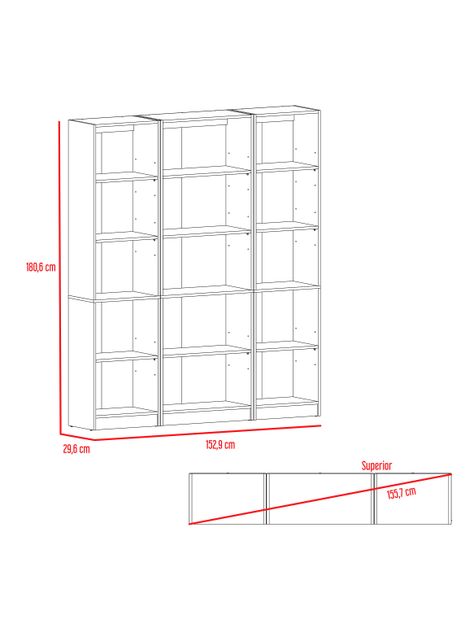 Combo 2 Estantes 45 cm + Estante 62 cm-1