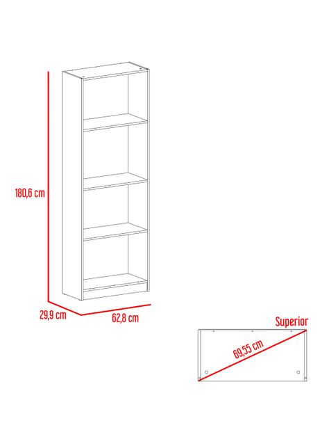 Combo Home Estante 4 Repisas + Complemento-1