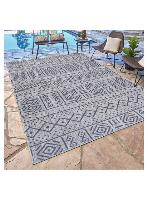 Alfombra 160 x 230 cm Outdoor Azul Marino-2