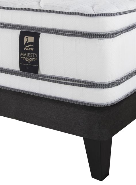 Cama Europea Majesty 2 Plazas + Respaldo Grafito + Velador Rover-3