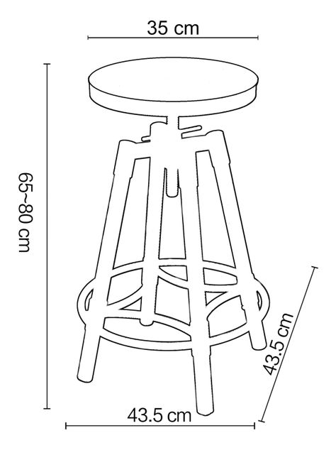 Piso de Bar Assen 65-80 cm-5