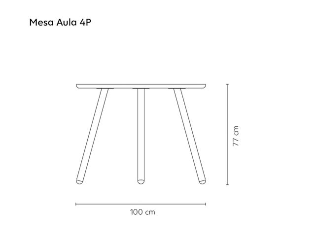 Mesa Medular de Comedor Aula Natural Redonda-1