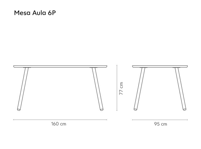 Mesa de Comedor Aula Natural Rectangular Medular-1