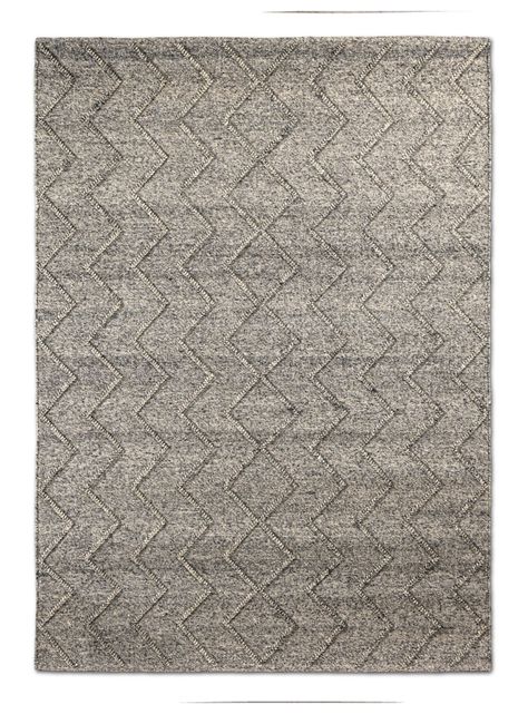 Alfombra Lana 200x300 cm Zigzag Gris-0