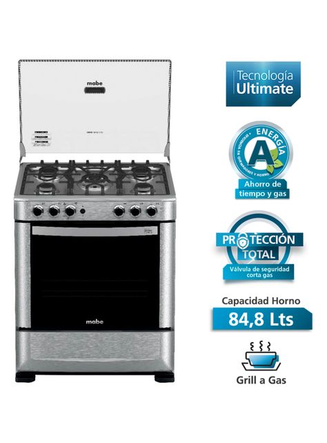 Cocina de Piso a Gas 76 cm Acero Inox ANDES7650FX1-1