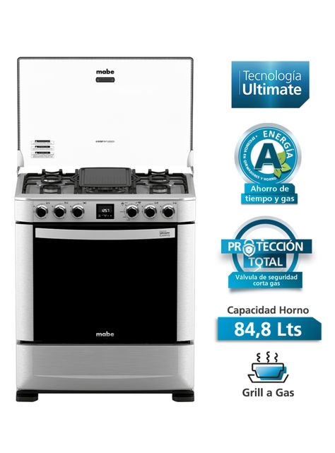 Cocina de Piso a Gas 76 cm Acero Inox ANDES7670FX1-2