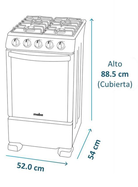 Cocina a Gas 4 Quemadores 52cm CMC20ABX-6 Blanca-1