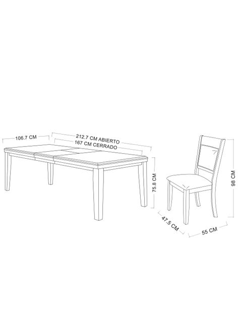 Mesa Comedor Extensible New Fraser 167/213x107 cm-4
