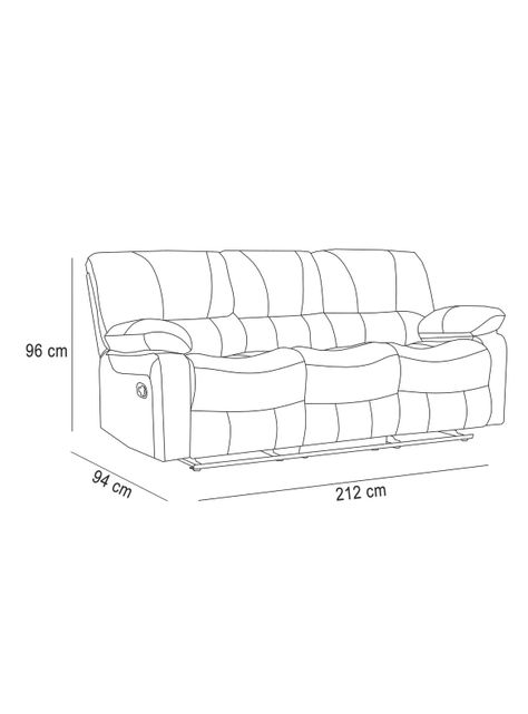 Sofá Reclinable New Andorra PU 3 Cuerpos-3