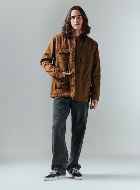 Chaqueta Canvas Bolsillo Utilitario Cuello Cotelé-4