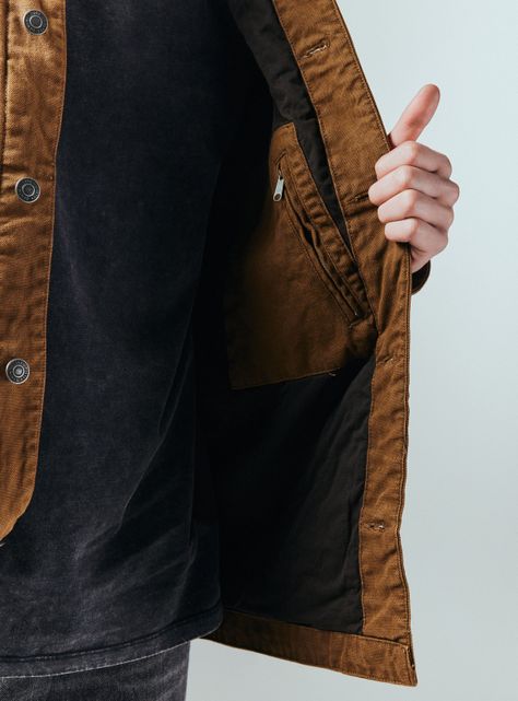 Chaqueta Canvas Bolsillo Utilitario Cuello Cotelé-3
