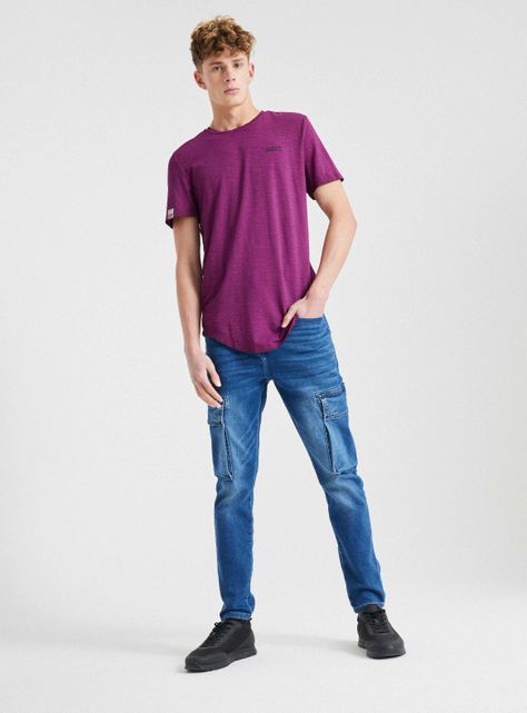 Jeans Bolsillo Cargo Tapered Tiro Medio-4