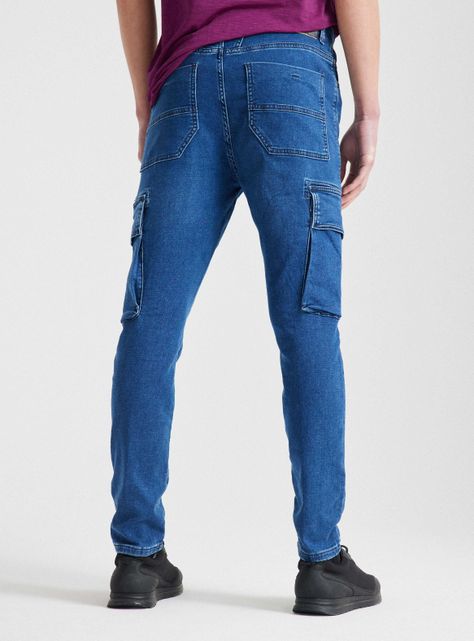 Jeans Bolsillo Cargo Tapered Tiro Medio-1