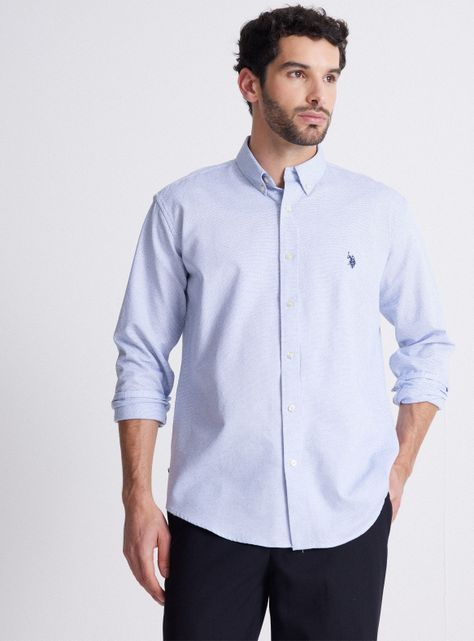 Camisa de Vestir Manga Larga Print-0