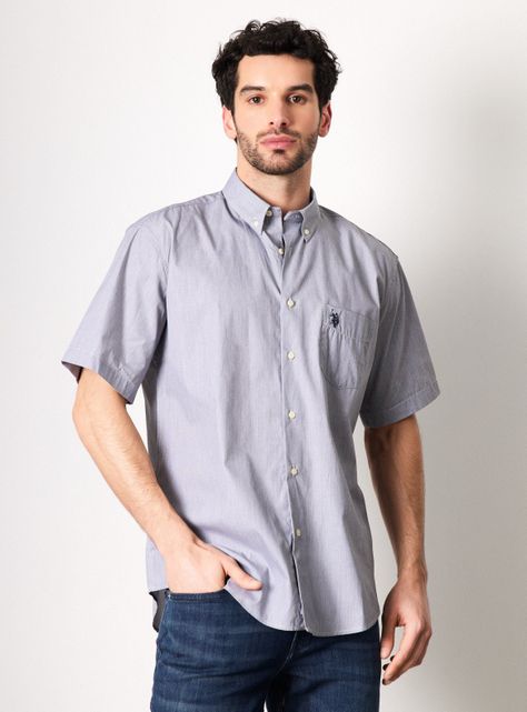 Camisa de Vestir Manga Corta Fil a Fil-0
