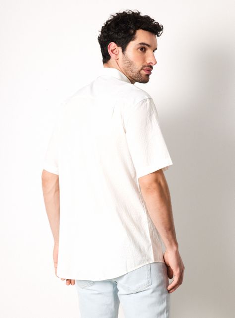 Camisa de Vestir Manga Corta Texturada-1