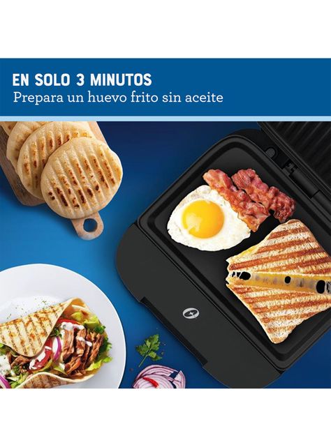 Sandwichera Compacta con Platos Hondos Negro CKSTSM400-4